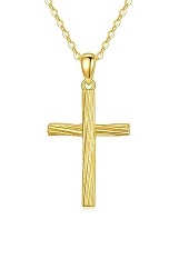 teensy real gold cross baby necklace